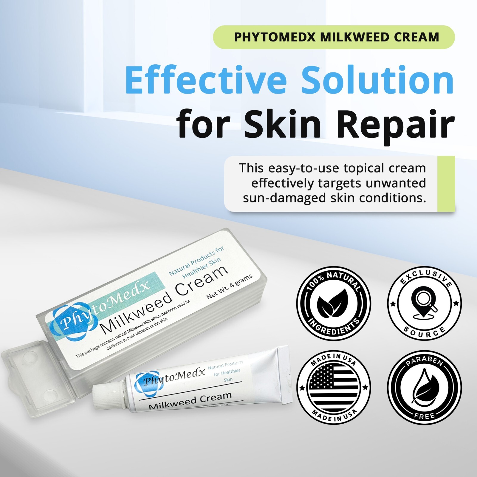 PhytoMedx Milkweed Cream – Sun-damaged skin care cream – Natural Healing