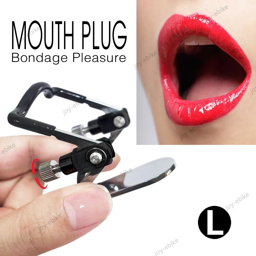 BDSM Stainless Steel Adjustable Mouth Plug Restraint Blowjob Gag Mouth Bondage