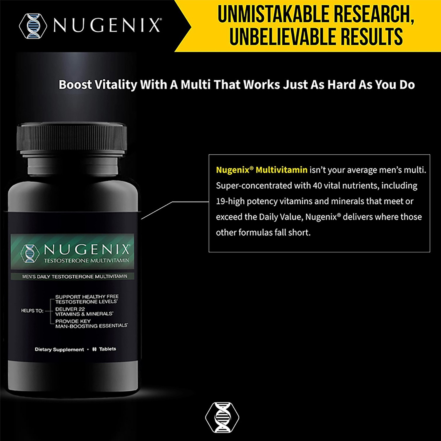 NUGENIX Testosterone 60pcs – Multivitamin Promotes Healthy Blood Circulation