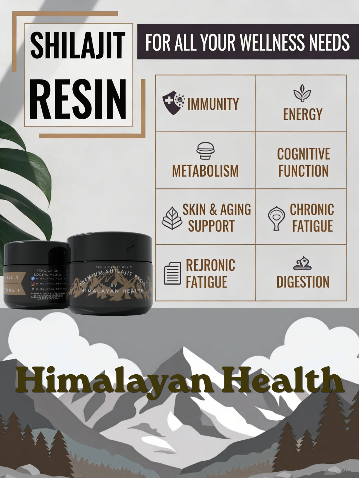 Organic 100% Pure Himalayan Shilajit, Extremely Potent, Fulvic Acid, Genuine 50G