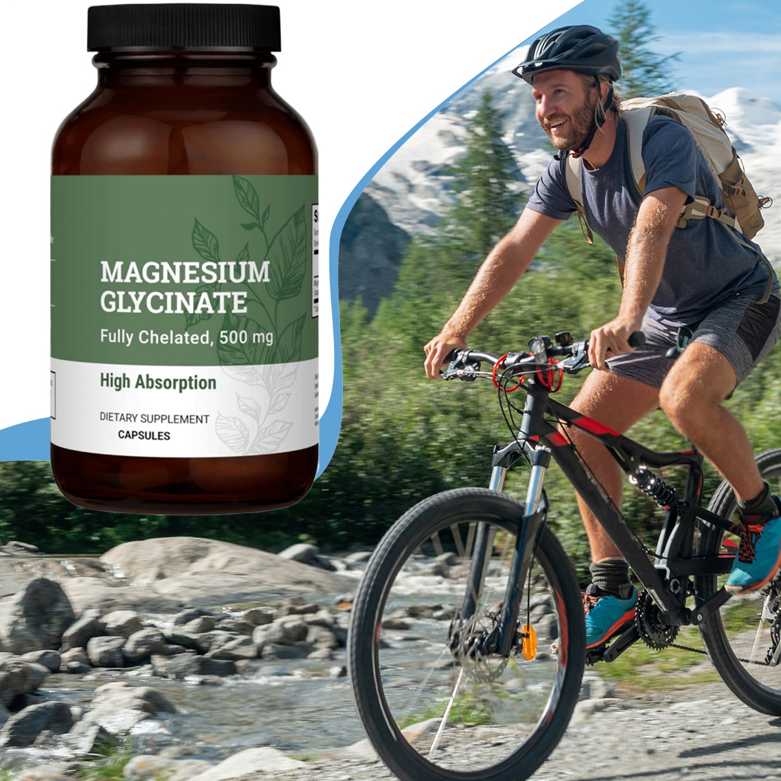 Ear-th Harmony Pure Chelated Magnesium Glycinate 500 mg – 120 Capsules