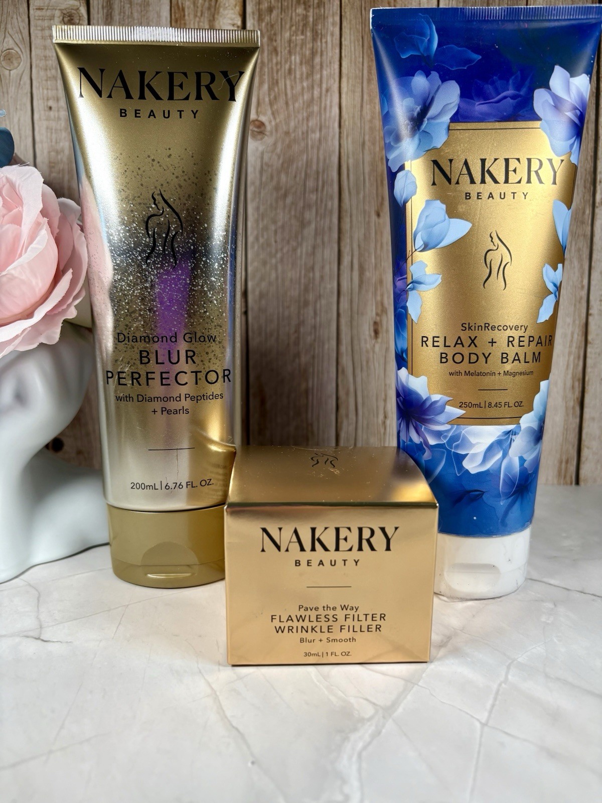 NAKERY Beauty SkinRecovery 3pc Set Blur Perfector Body Balm Wrinkle Filler