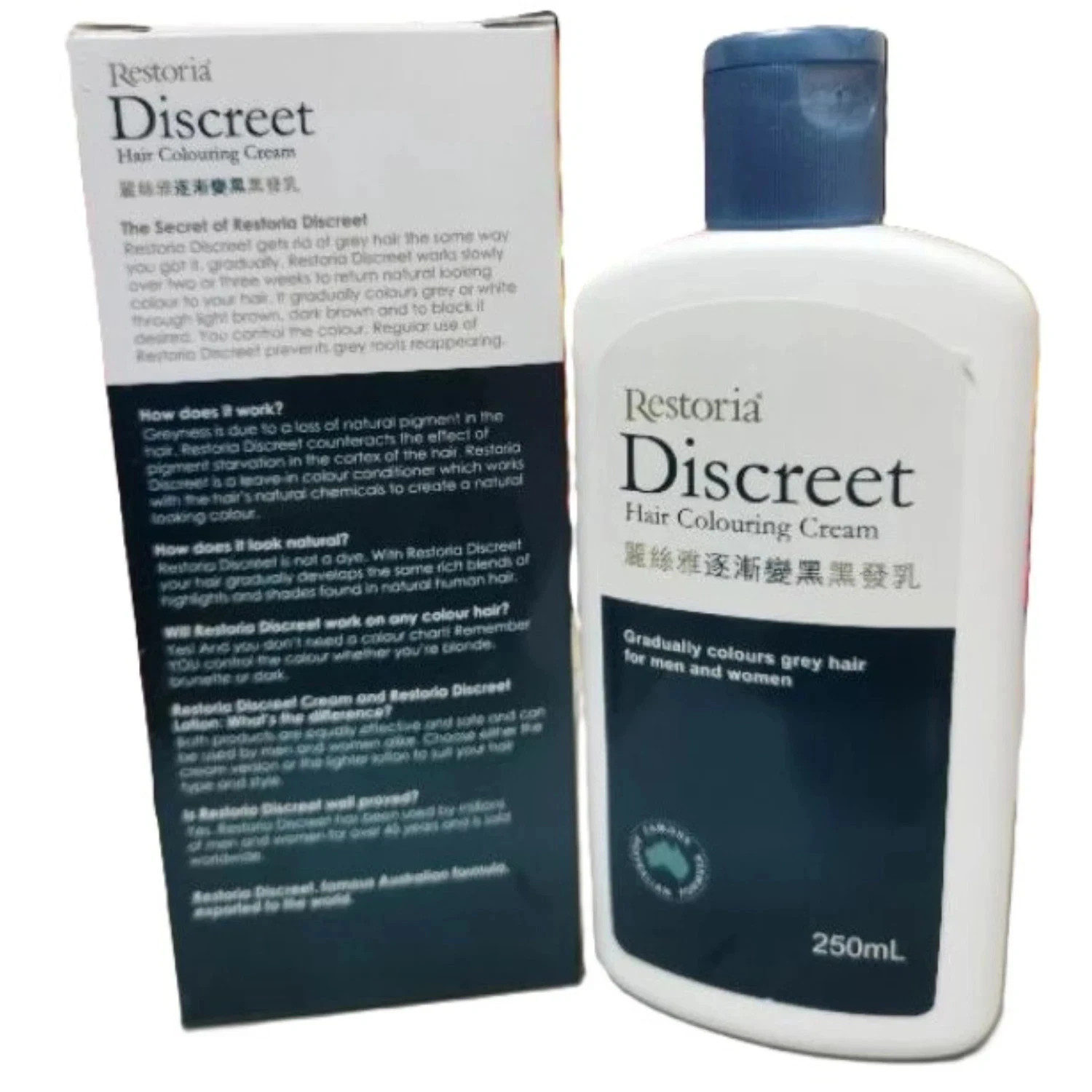 Restoria Discreet Hair Cream 250ml – Grey Hair Reversal & Natural Color Restore