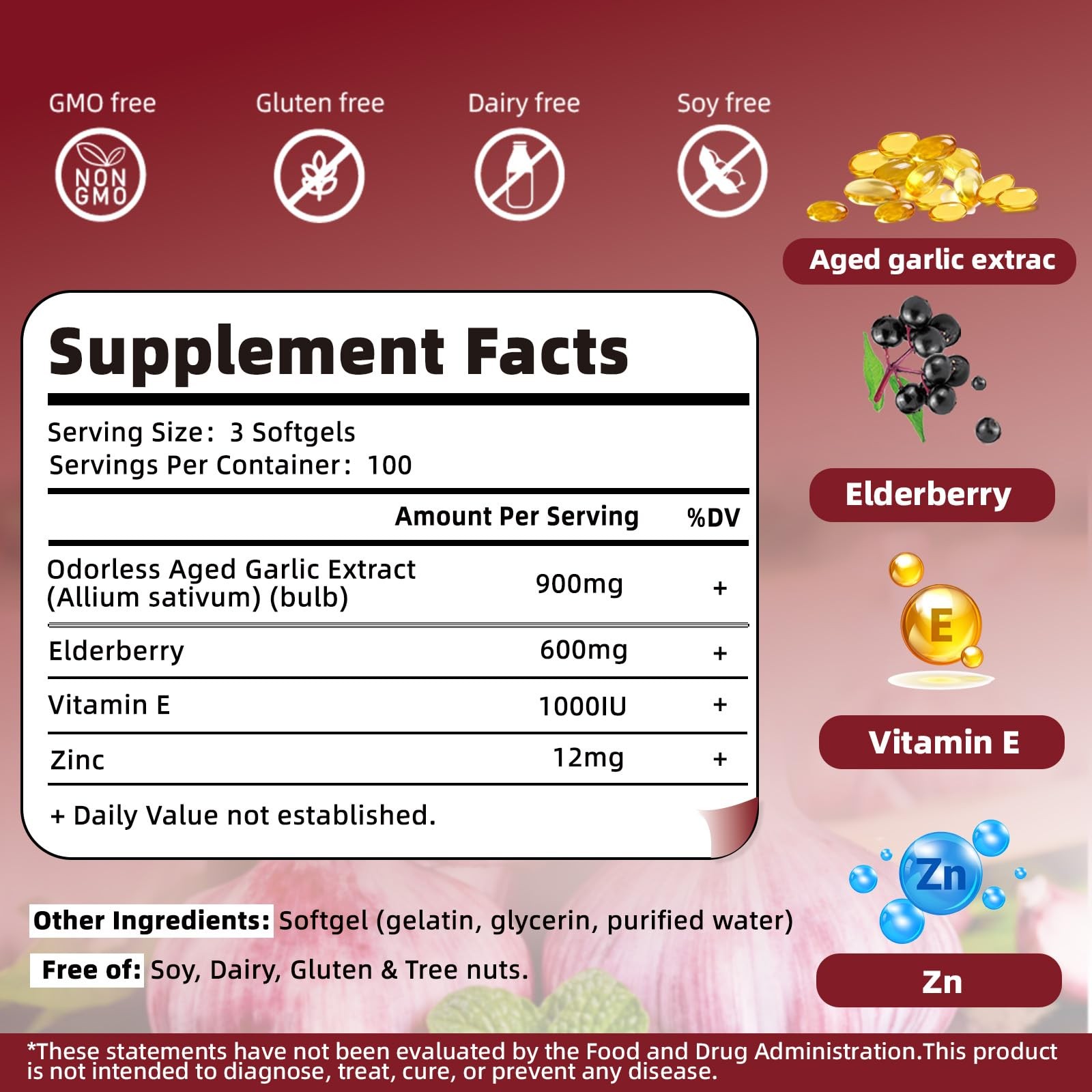 Aged Garlic Extract – 2 Years Odorless 4-in-1 Fermented Garlic Supplements wi…