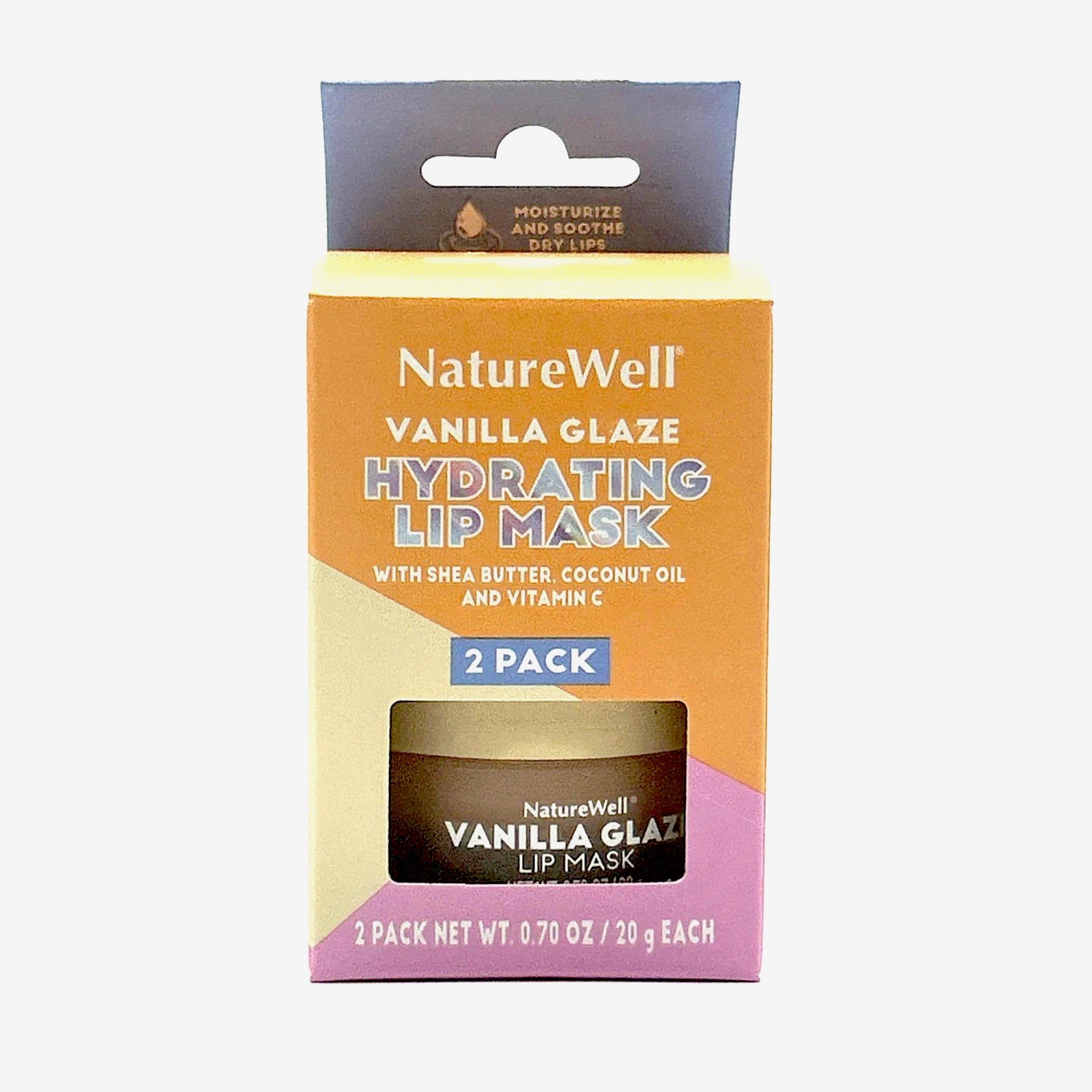 NatureWell Vanilla Glaze Hydrating Lip Mask w/ Coconut Oil, 2-Pack (0.7 oz)