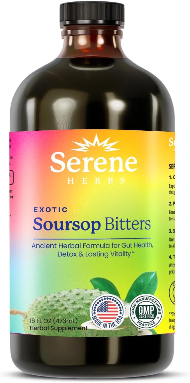 Herbs Soursop Bitters Liquid with Soursop Leaves for Gut Cleanse, Detox &