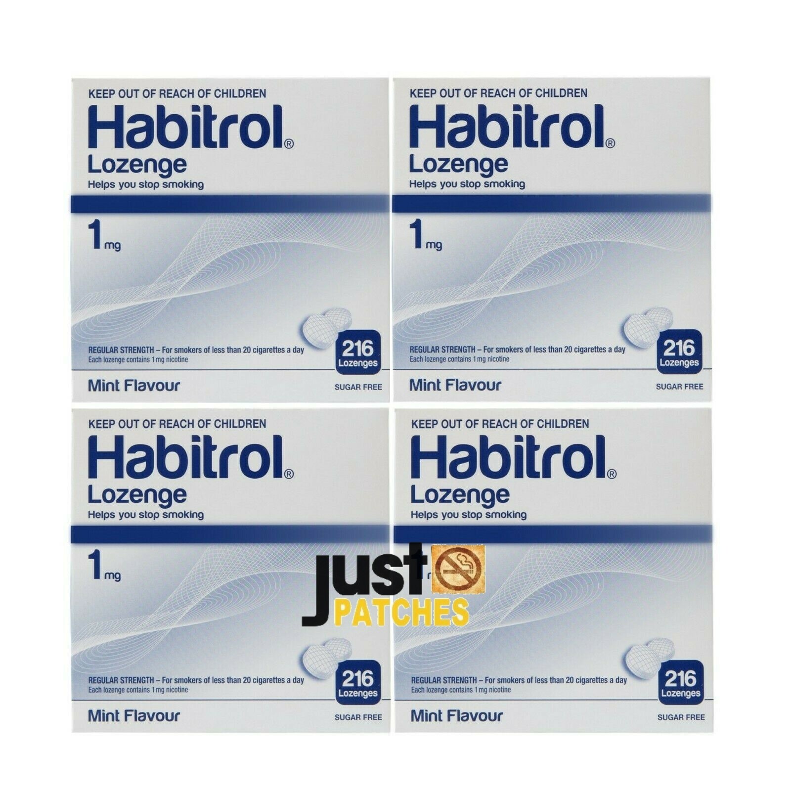 Habitrol Nicotine Lozenge 1mg MINT (864 total pieces, 4 boxes) NEW 02/2025