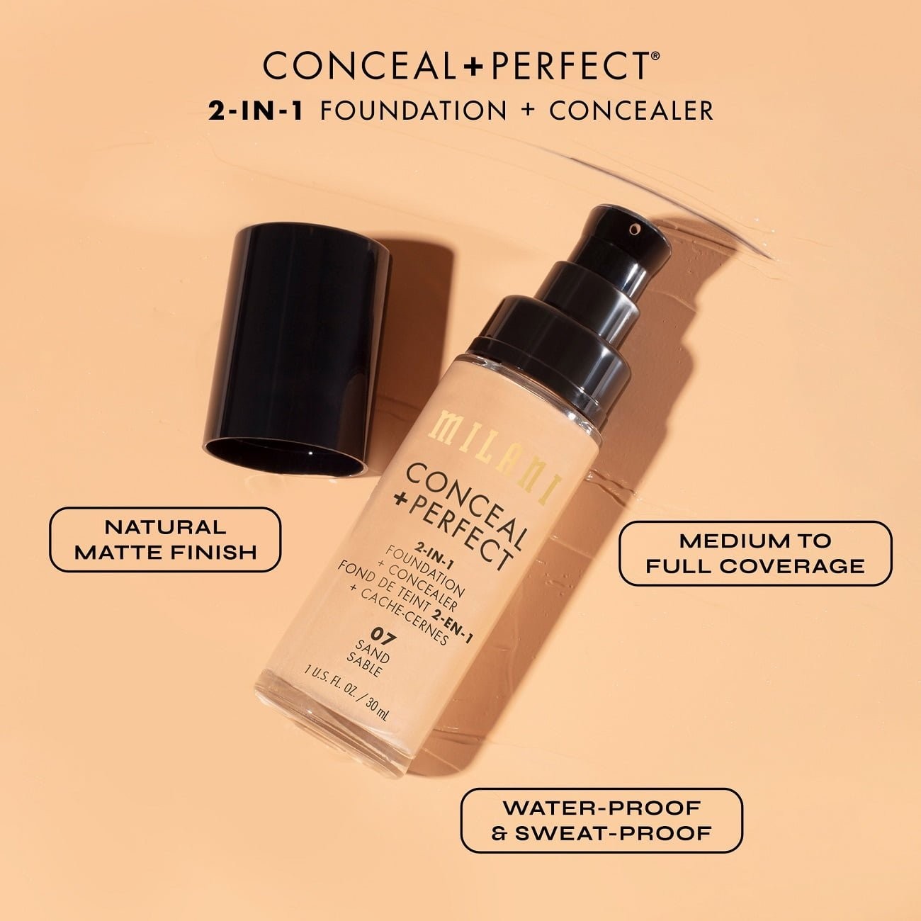 Milani Conceal + Perfect 2-in-1 Foundation Concealer Warm Beige 0.47 oz