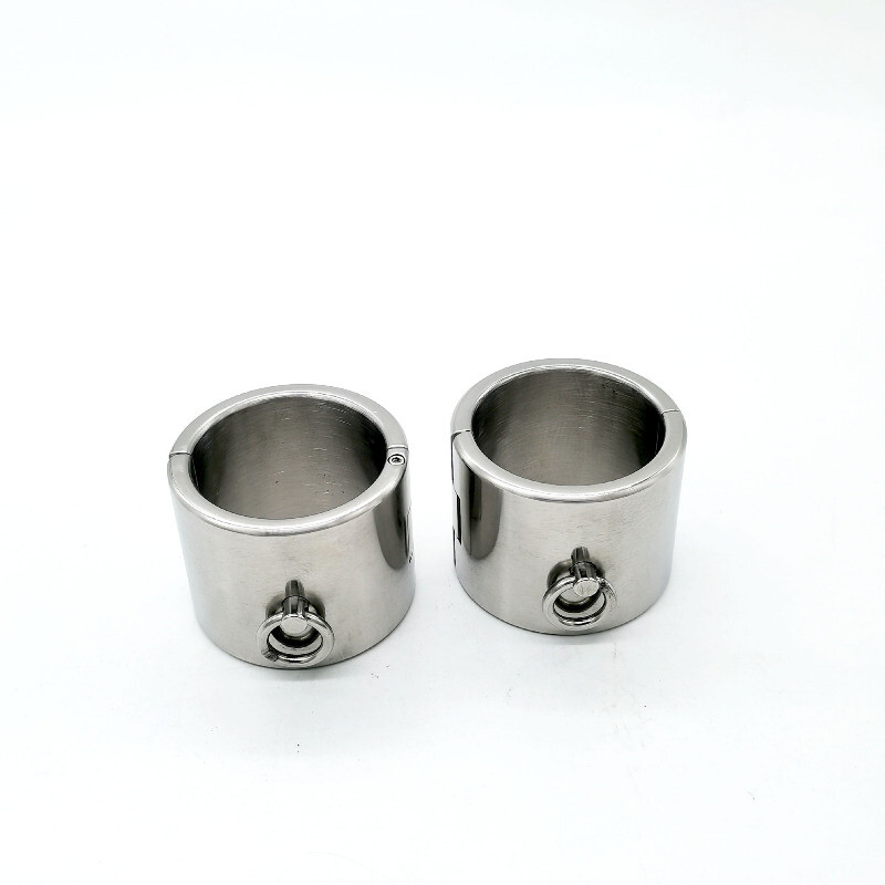 Stainless Steel 6cm High Handcuffs Ankle Shackles Neck Collar Round/oval Shape