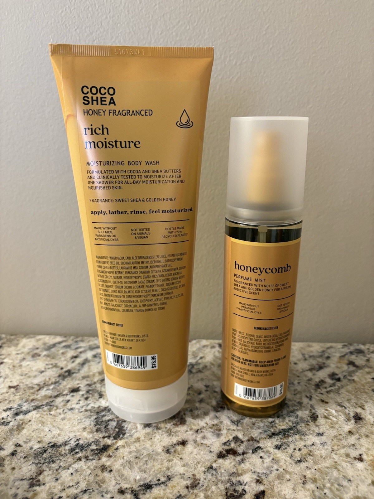 Honeycomb-Bath and body Works- Perfume Mist and Coco Shea Honey Body Wash