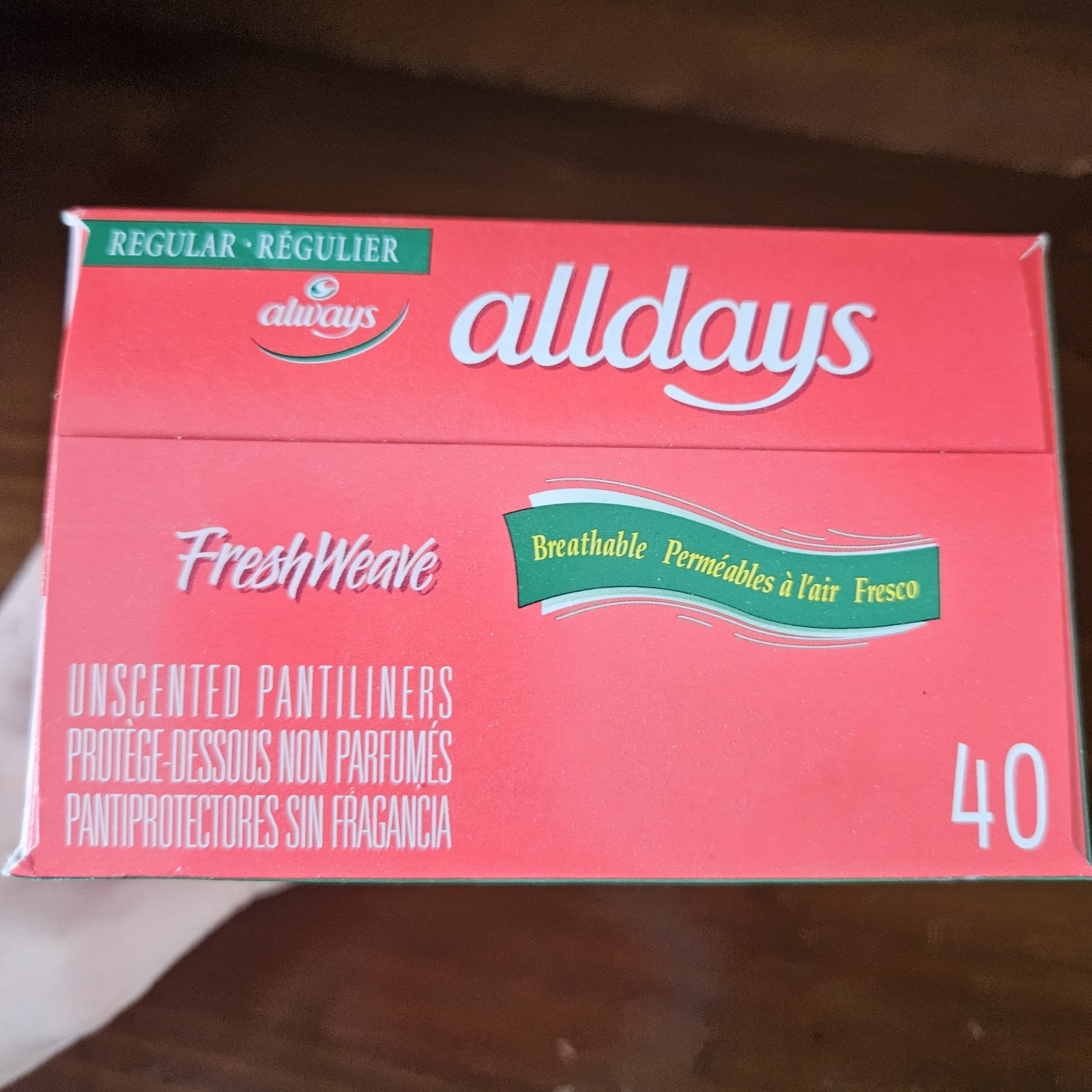 Vintage Always Alldays Fresh Weave Breathable Regular Pantiliners 40ct 1999 Prop