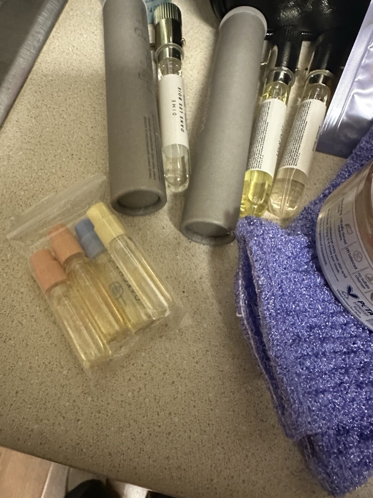 Mixed Brands Travel Size Bath & Body Lot Bag Dove Degree + Flowerbomb Rose