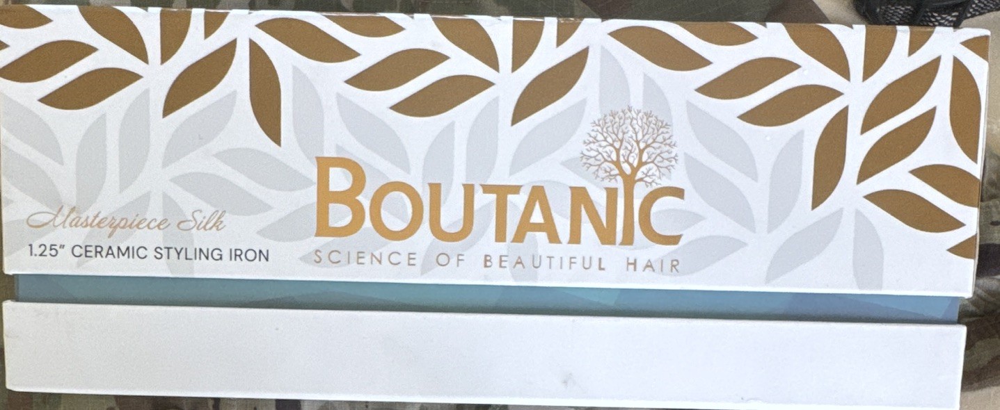 Boutanic Masterpiece Silk 1.25in Ceramic Flat Iron 450°F 5-Setting White/Gold