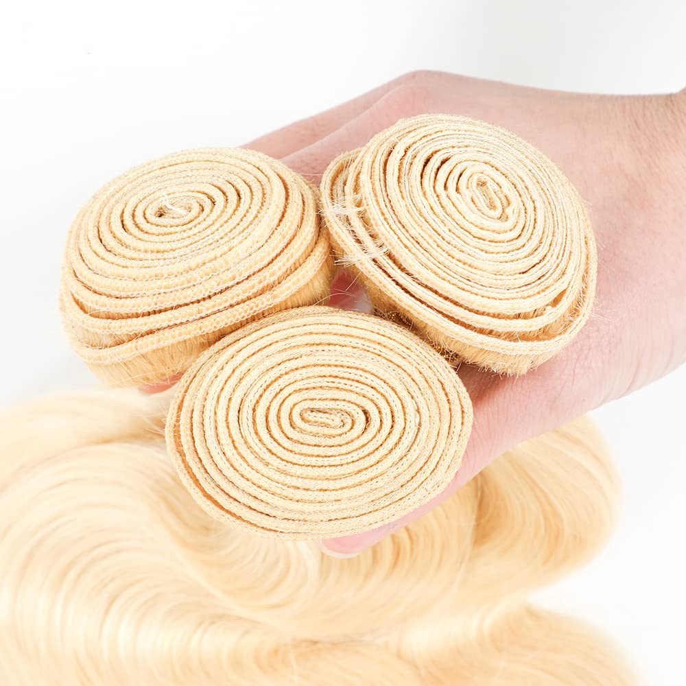 Younghann Color 613 Bundles Human Hair Blonde Body Wave Bundles 20 22 24 Inch