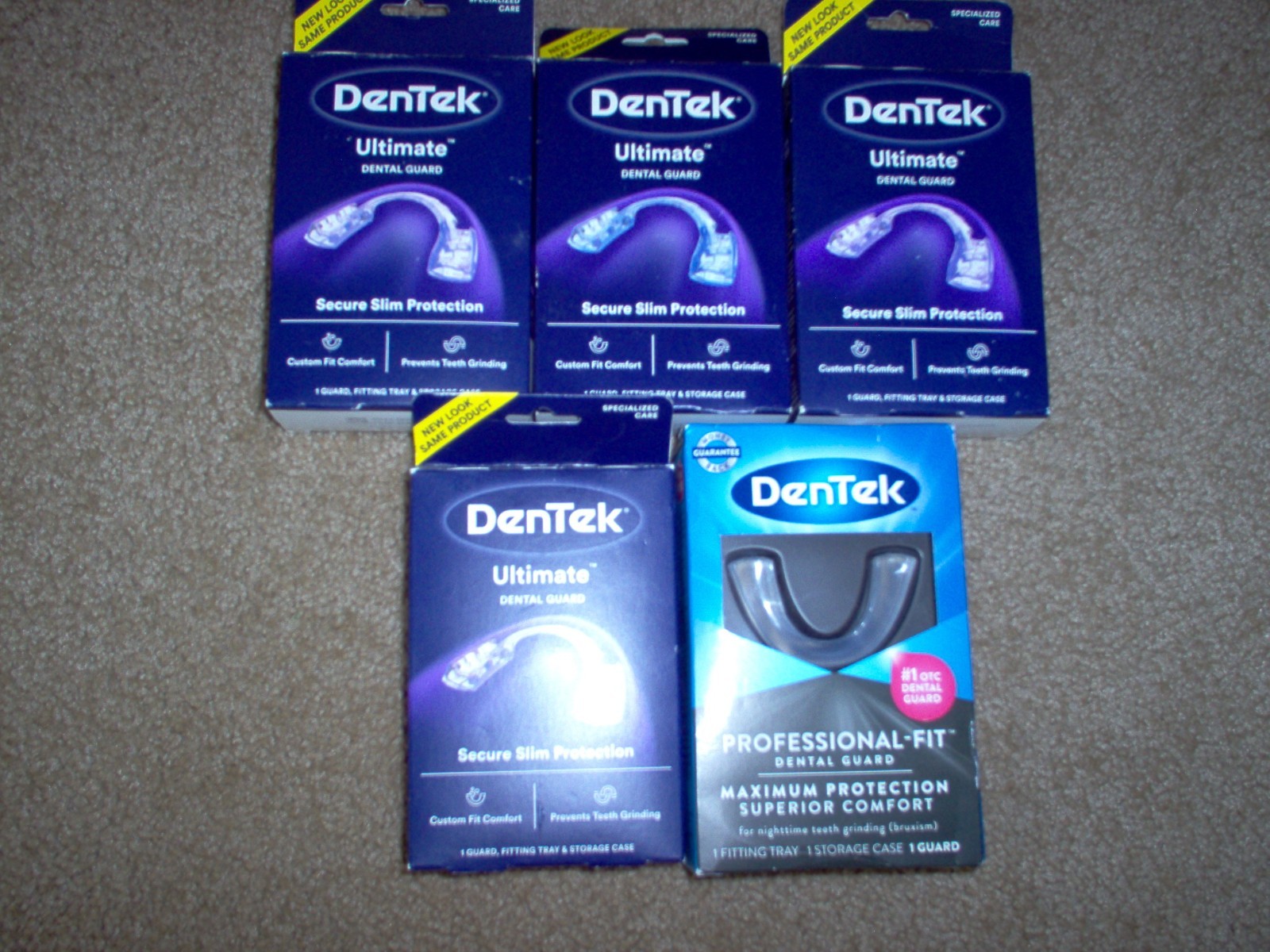 1 DenTek Professional Fit Maximum Protection Dental Guard and 4 Ultimate Guards