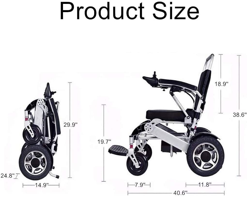 Lightweight Electric Wheelchair Folding Foldable Heavy Duty Power Wheelchair