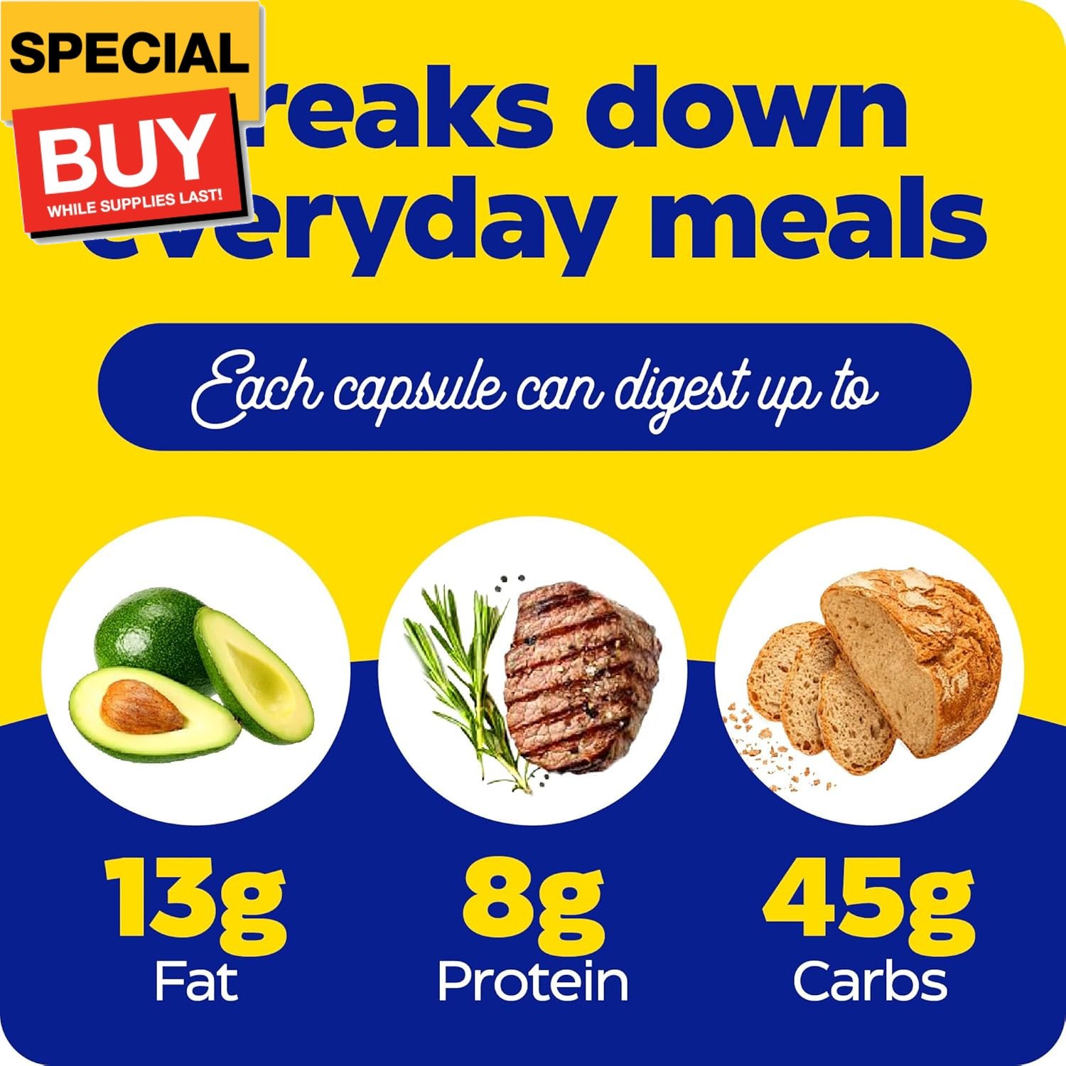 Digest, Full-Range, Everyday Digestive Enzymes, Offers Fast-Acting Gas & Bloatin