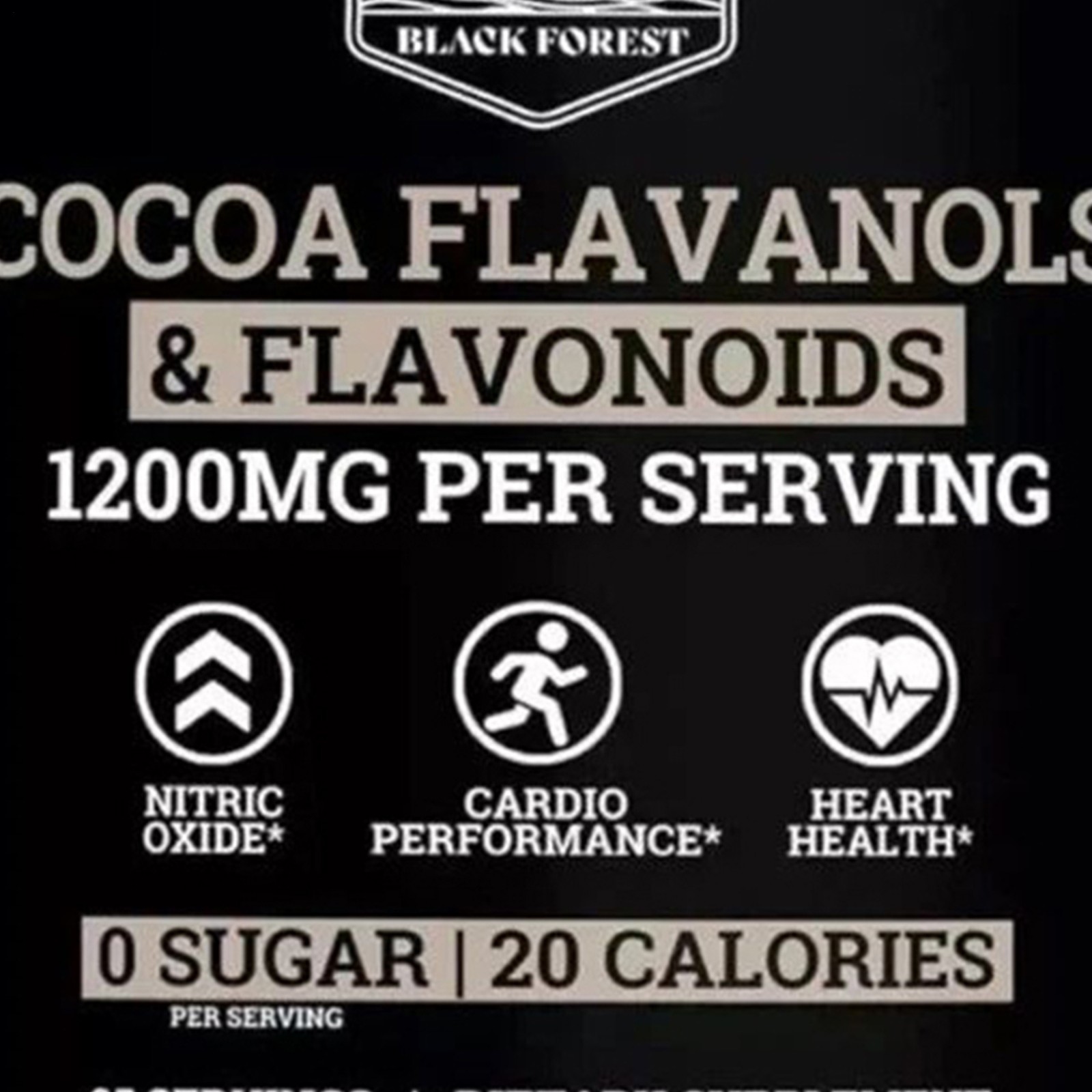 Black Forest High Flavanol Cocoa Powder Flavonoids Supplement 1200 mg US Stock