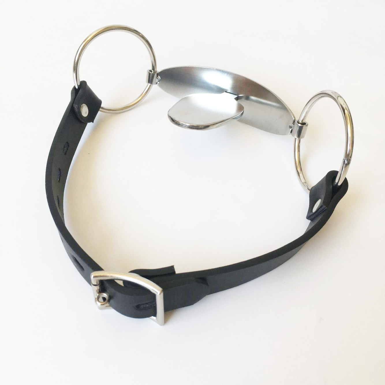 Stainless Steel Push Lock Fixed Handcuffs Wrist Collar Heavy Restraints