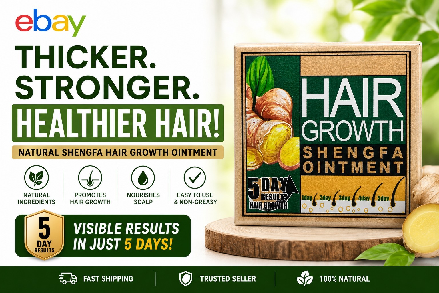 Shengfa Hair Growth Ointment – Natural Hair Regrowth Cream for Thicker Hair