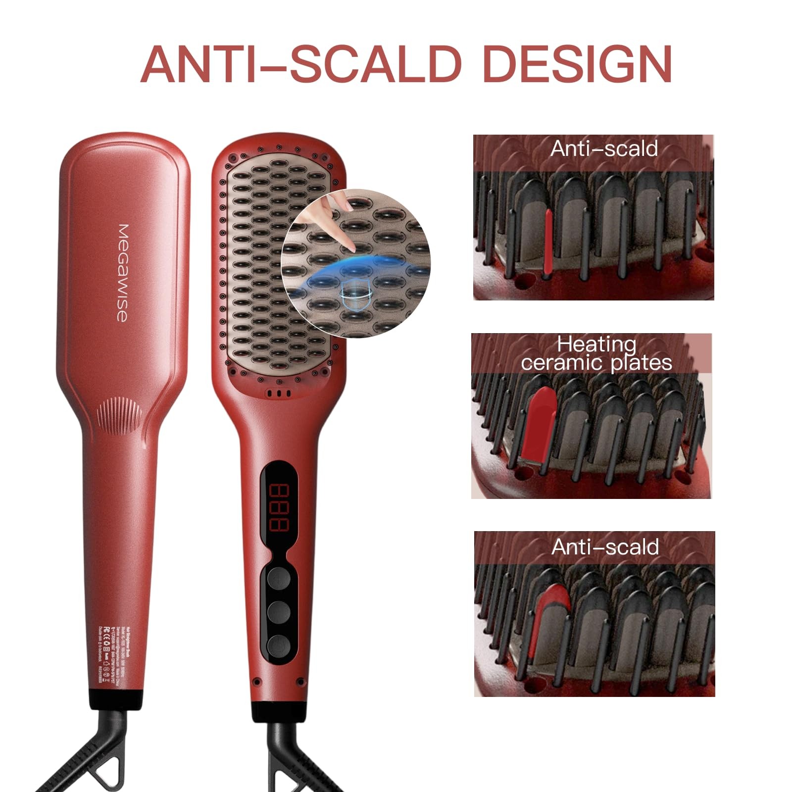 Megawise Pro Ceramic Ionic Hair Straightener 20S Heating Auto-Off Anti-Scald