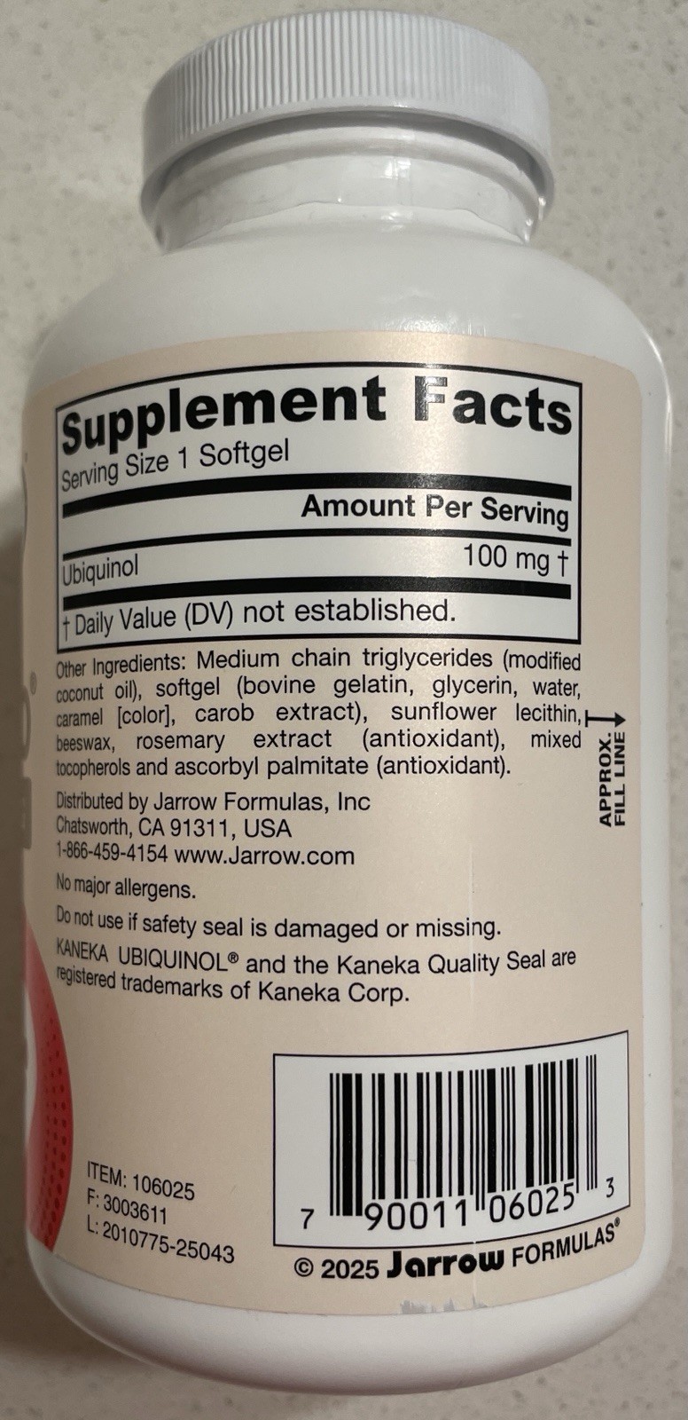 Jarrow Formulas Ubiquinol QH-absorb 100 mg – 120 Softgels – Expires 11/2028