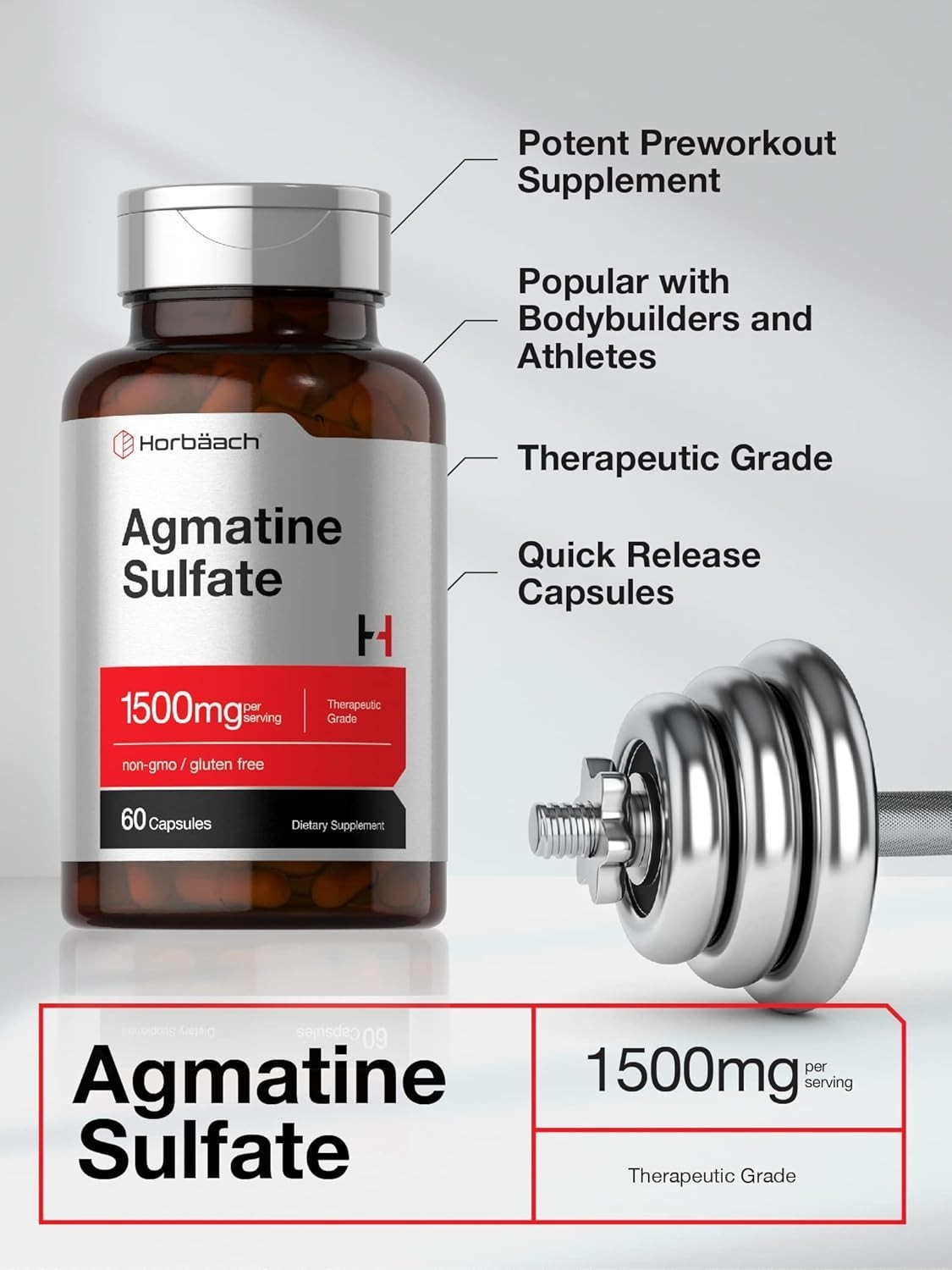 Agmatine Sulfate Capsules 1500mg | 60 Pills | Pharmaceutical Grade | Non-GMO,…