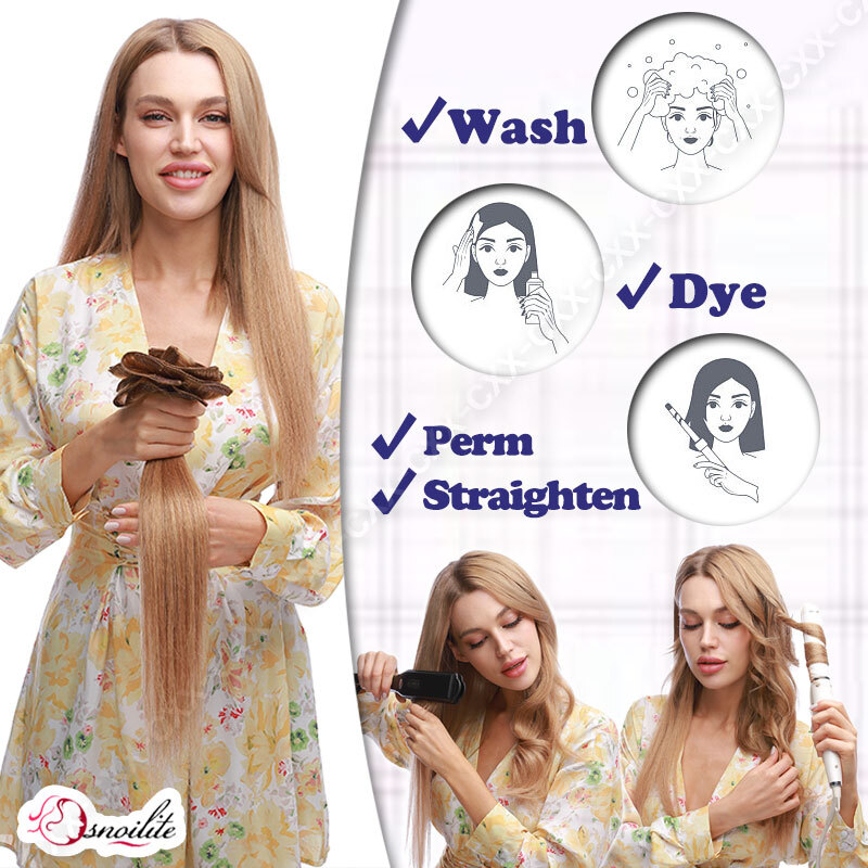 Thick Double Weft Seamless Clip In Real Remy Human Hair Extensions Full Head USA