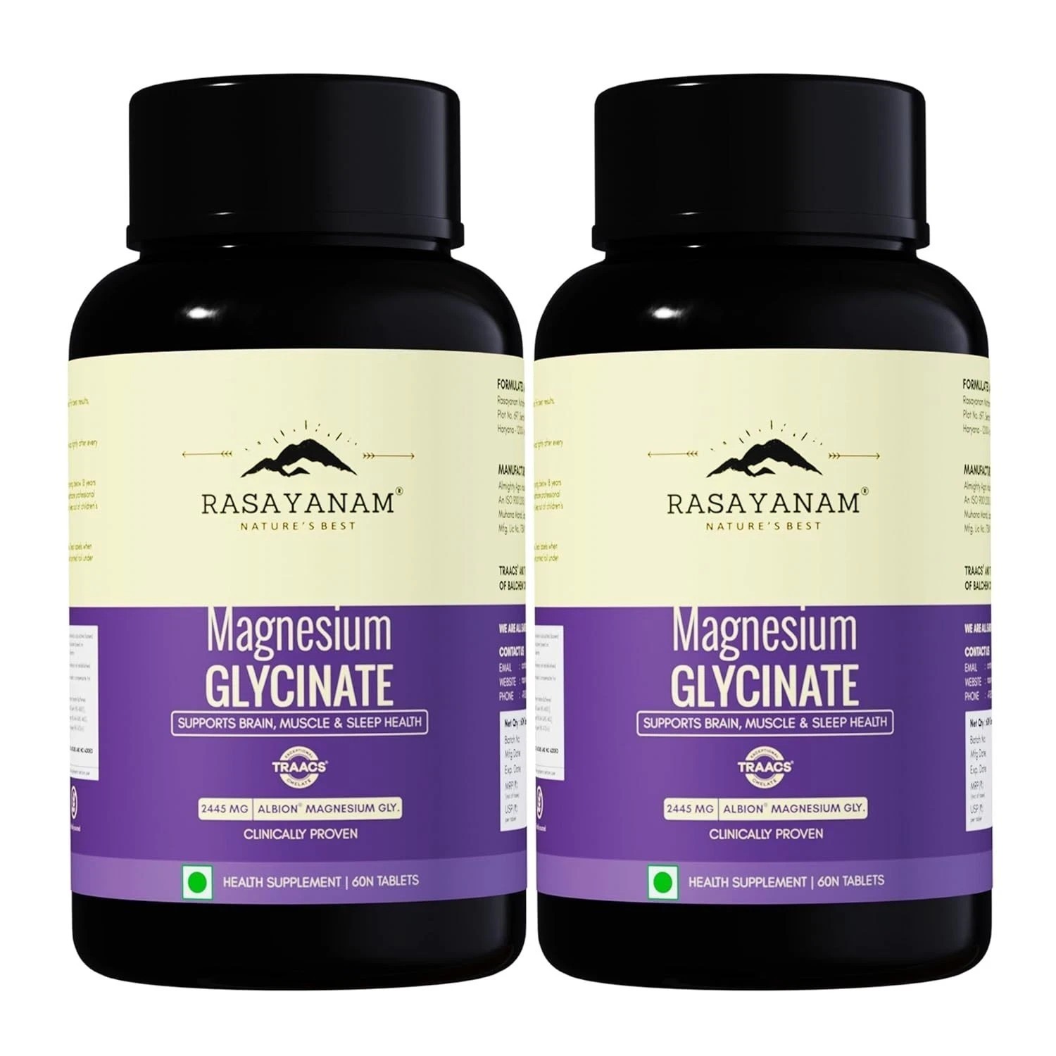 Chelated Magnesium Glycinate (2445mg) Supports Sleep, Relaxation,Muscle Recovery