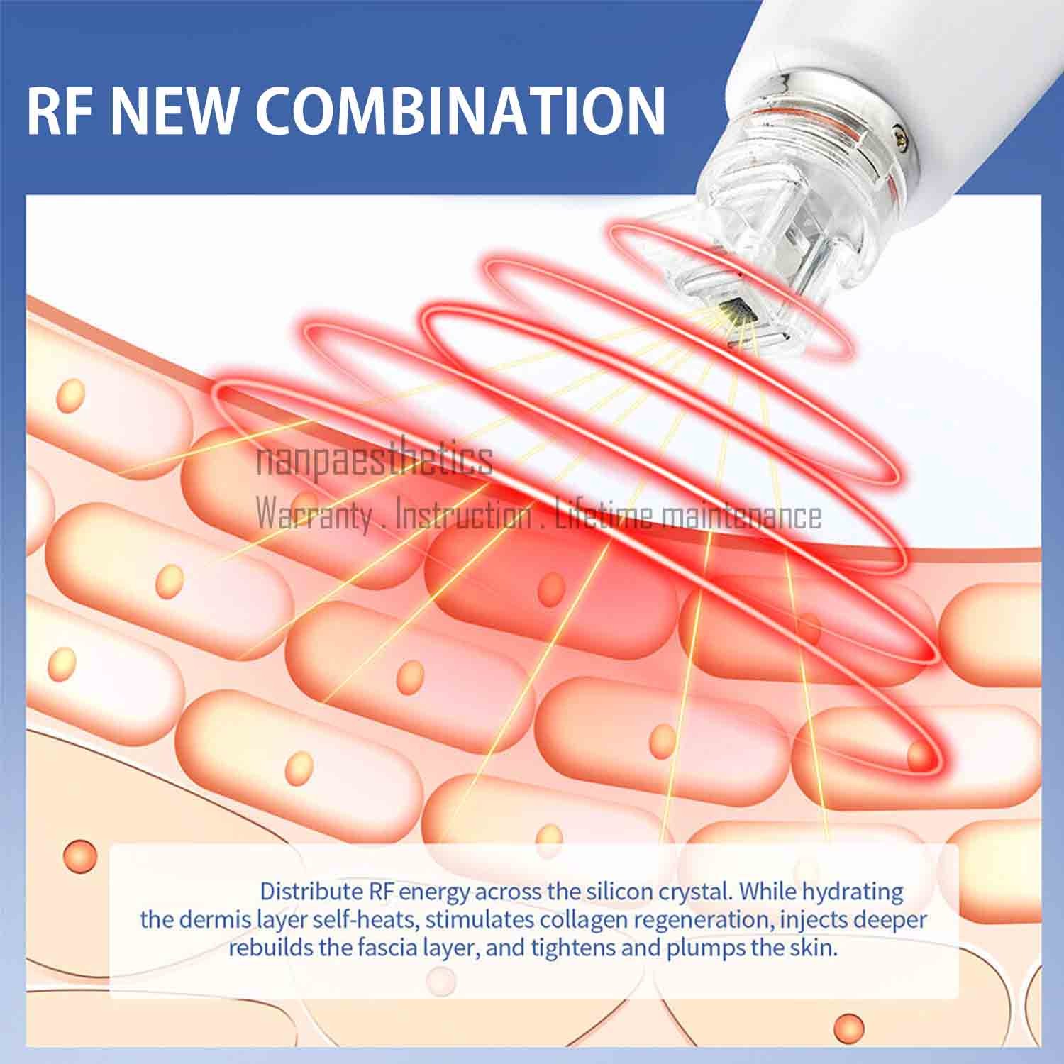 8in1 Hydra Dermabrasion RF Microcurrent Ice Cold Hammer Meso Facial Spa Machine