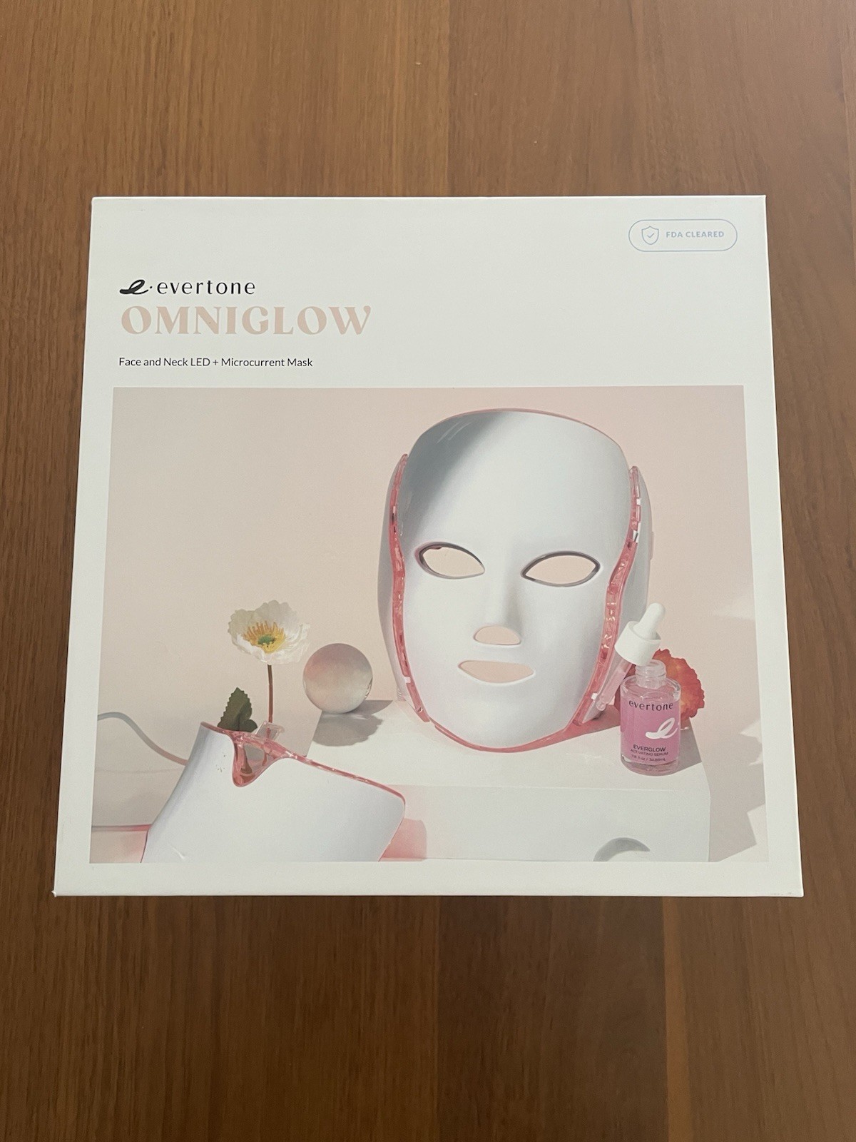 evertone Omniglow LED Light Therapy Mask Face & Neck Adjustable White