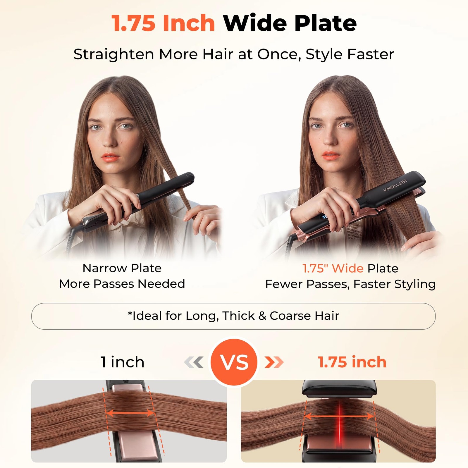 Hittiona Infrared Ceramic Ionic Flat Iron Hair Straightener Sonic Vibration