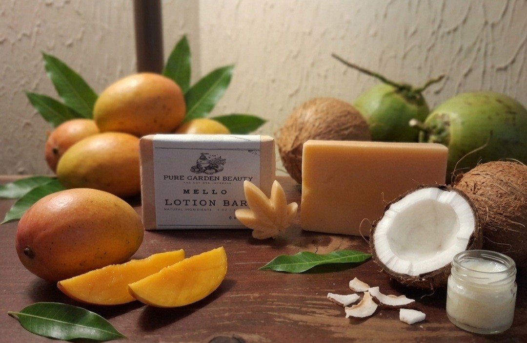 Pure Garden Beauty All Natural Mango Mello Lotion Bar 3 Oz