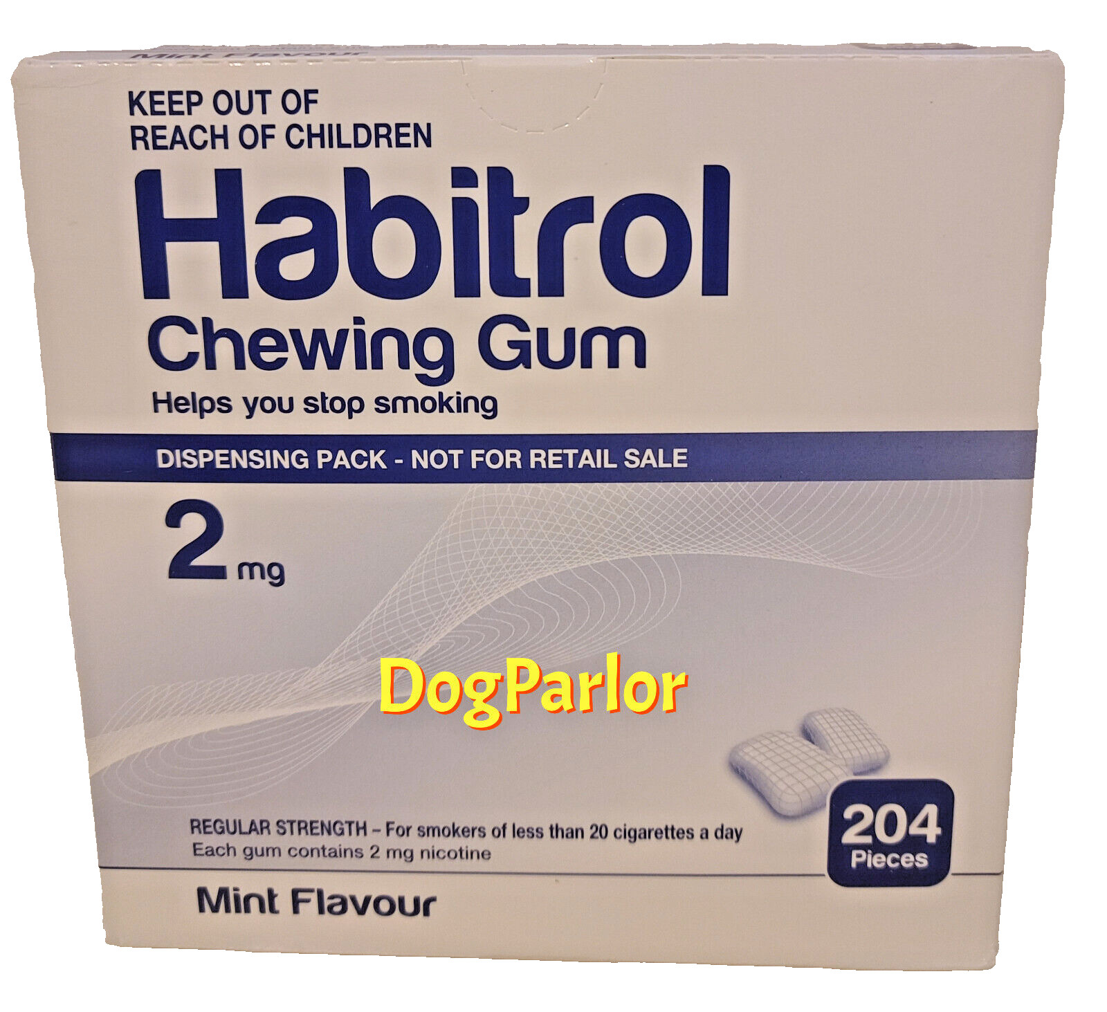 Habitrol Nicotine Gum 2mg Mint Bulk FRESH 204 Pieces 08/2026