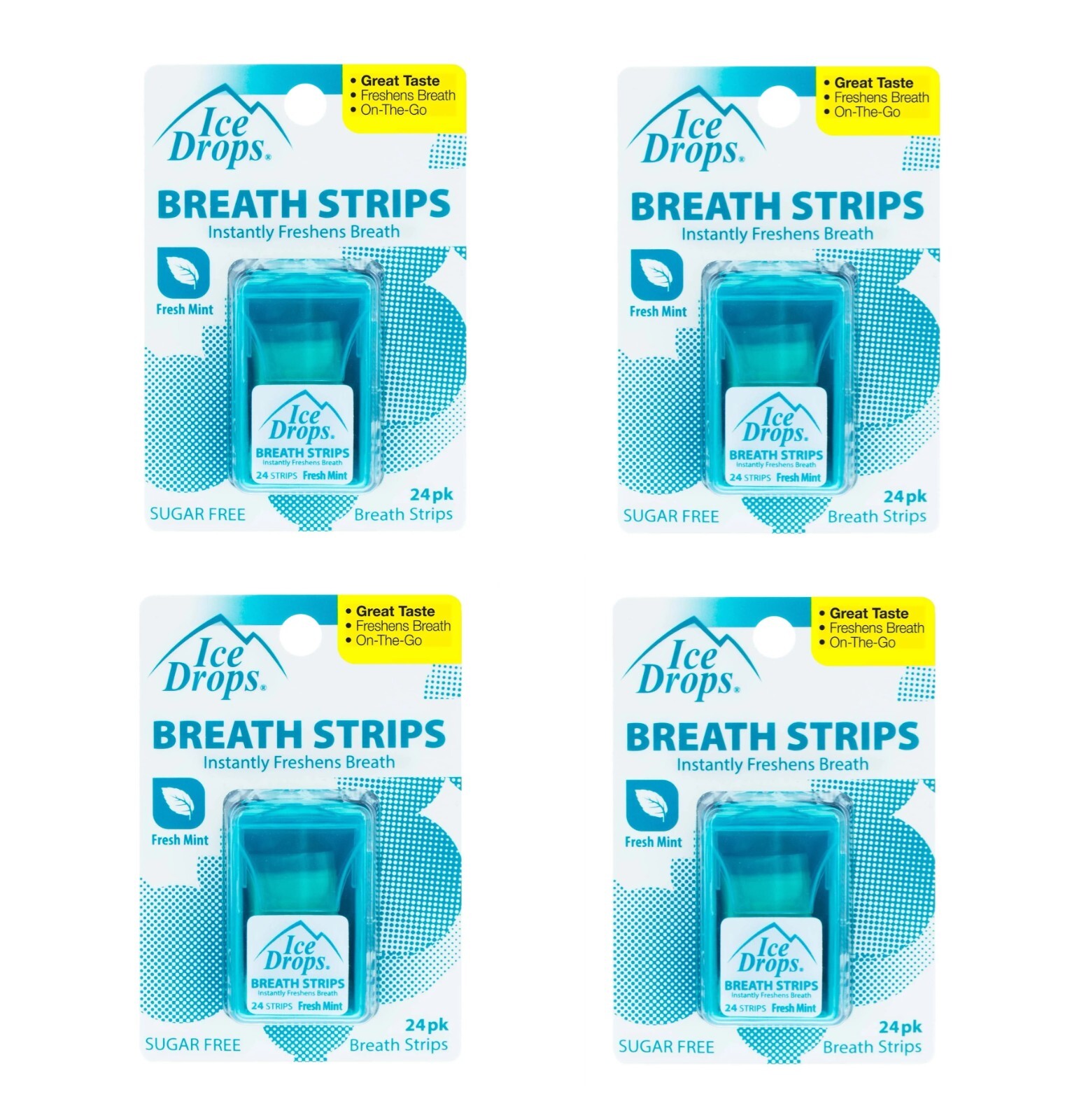 Ice Drops Breath Strips Fresh Mint Instantly Freshens Breath Small Portable Case