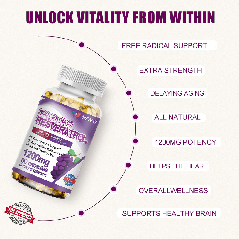 Resveratrol Maximum Strength Natural (2×60 CAPSULES) Anti – Aging Antioxidant US