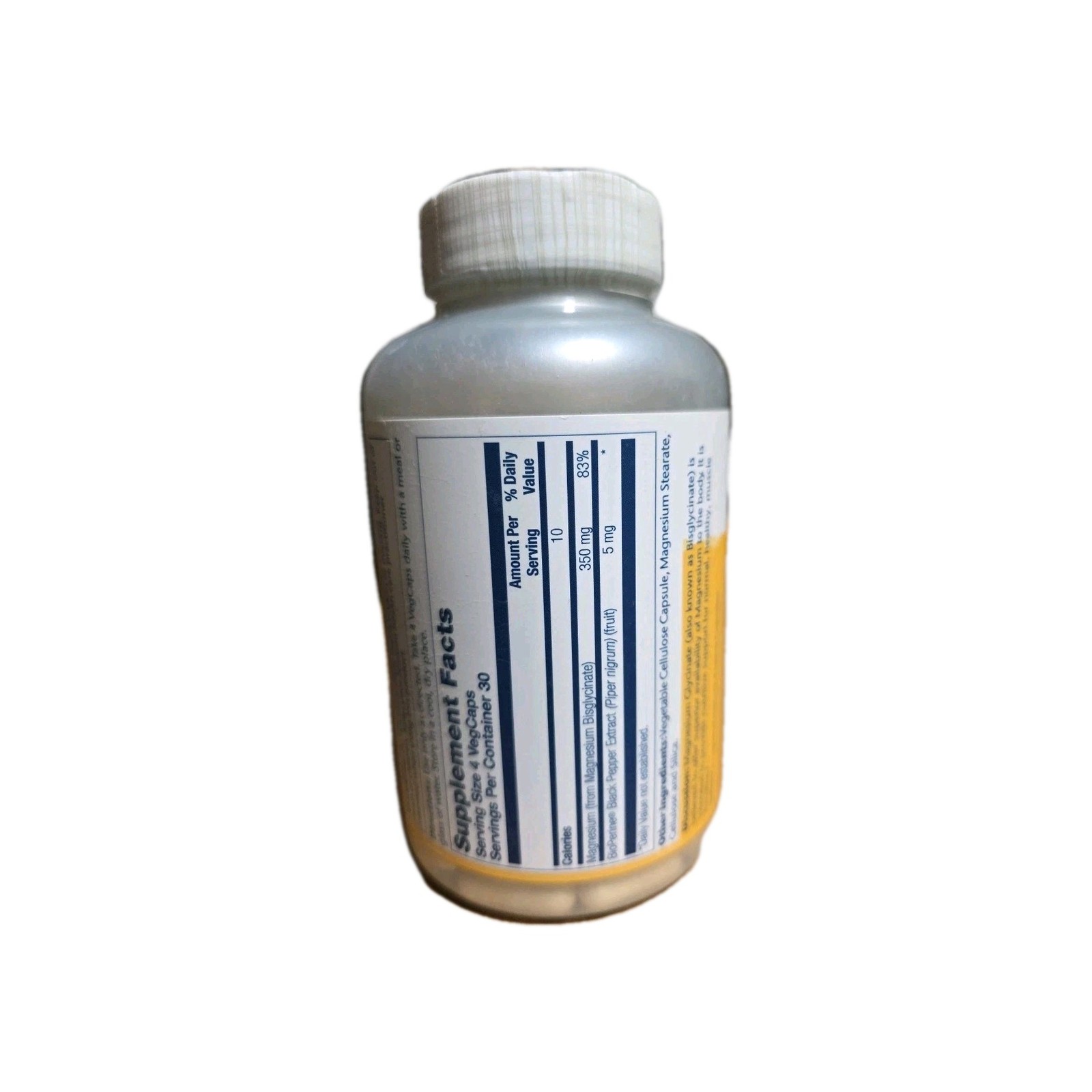 Solaray Magnesium Glycinate 350 mg 120 VegCaps Higher Absorption Exp: 11/2028