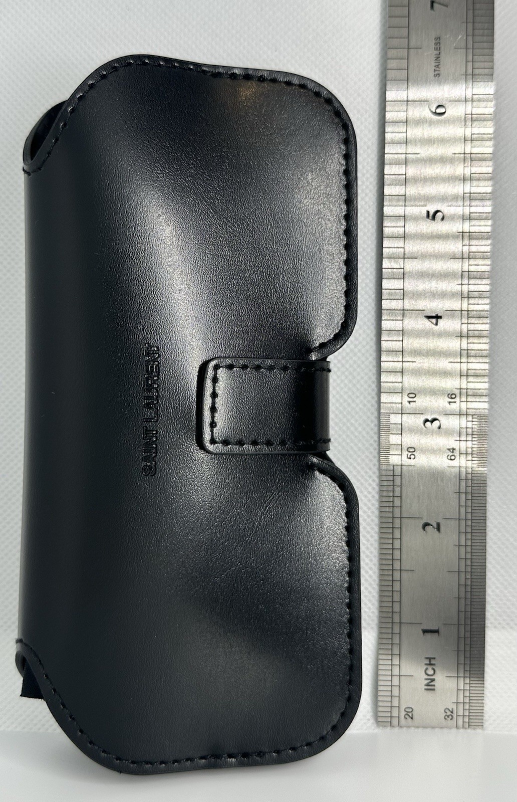 New Saint Laurent Black Authentic Eyeglasses Sunglasses Case w/ Cleaning Cloth