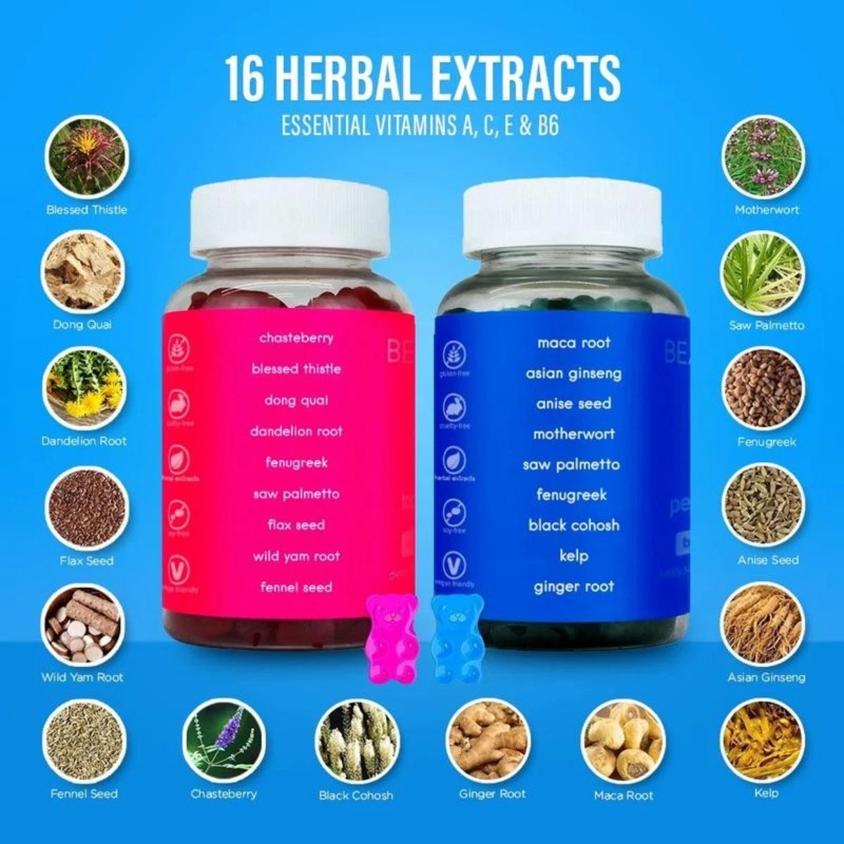 BEARVANA Berry Gummies Combo–Women’s Fitness Support,Multivitamin & Herbal Blend