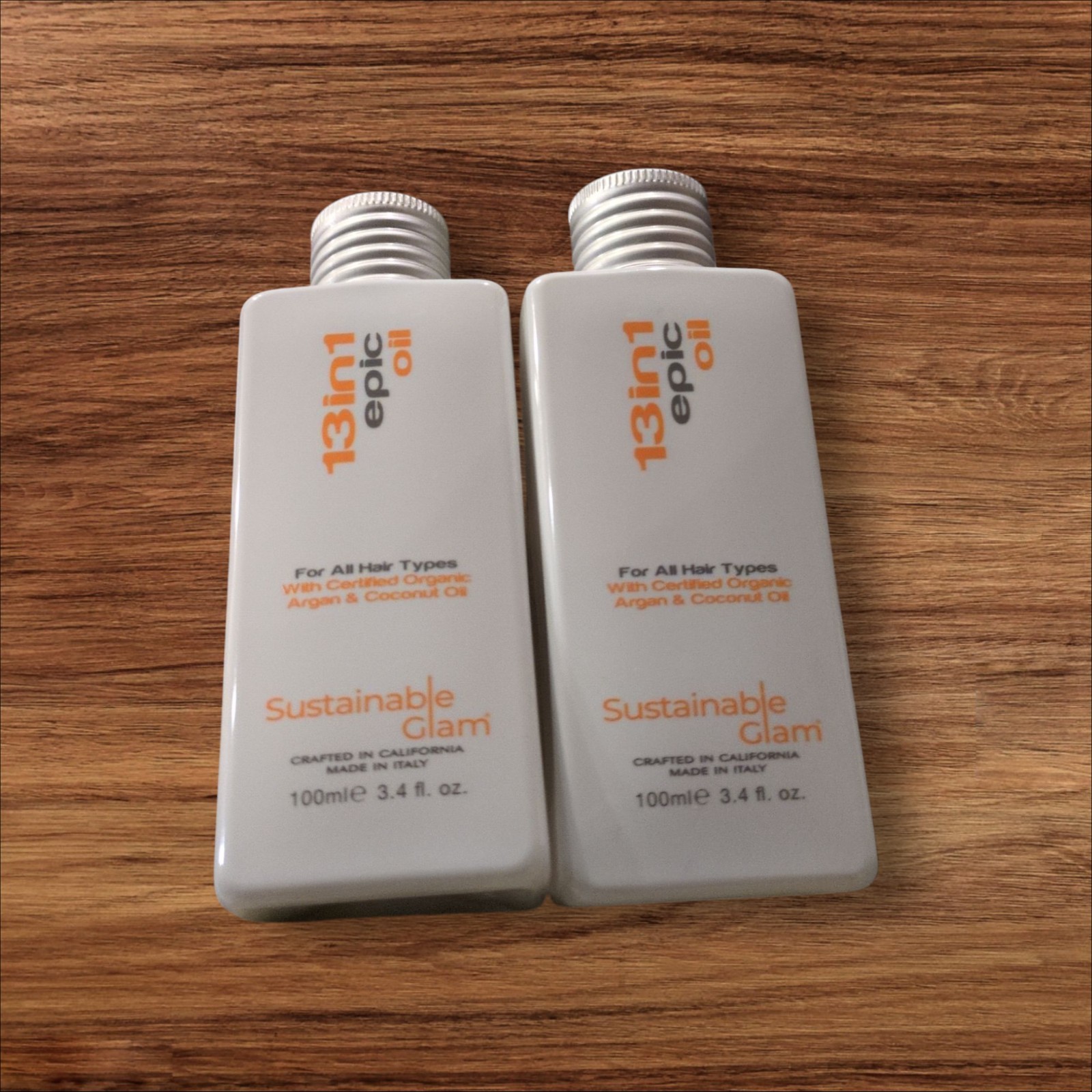 Sustainable Glam x2 13-in-1 Epic Hair Oil with Argan & Coconut Oil, 3.4 fl oz.