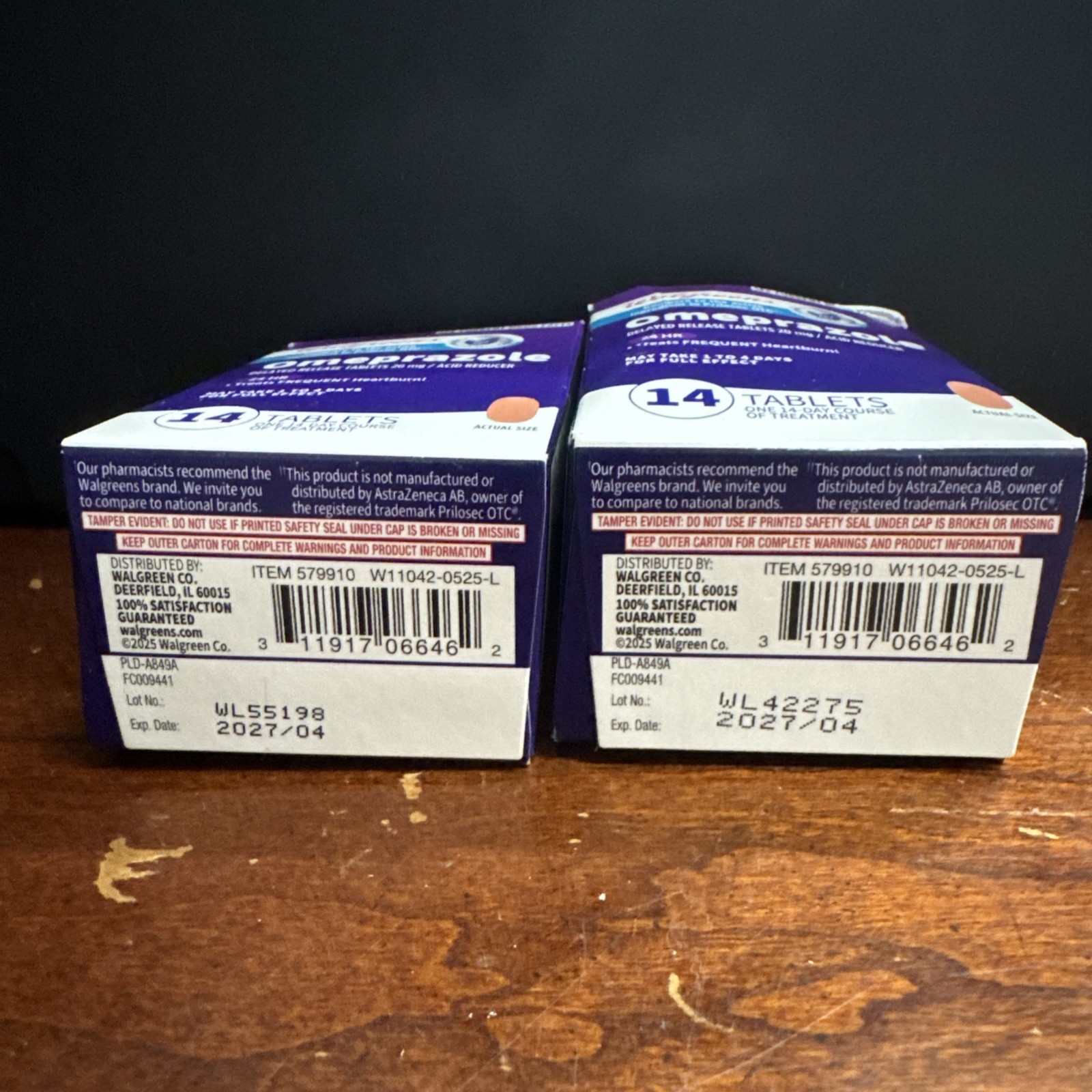 Omeprazole 20mg Tablets 24 HR Delayed Release, Acid Reducer, 14 Count, Pack Of 2