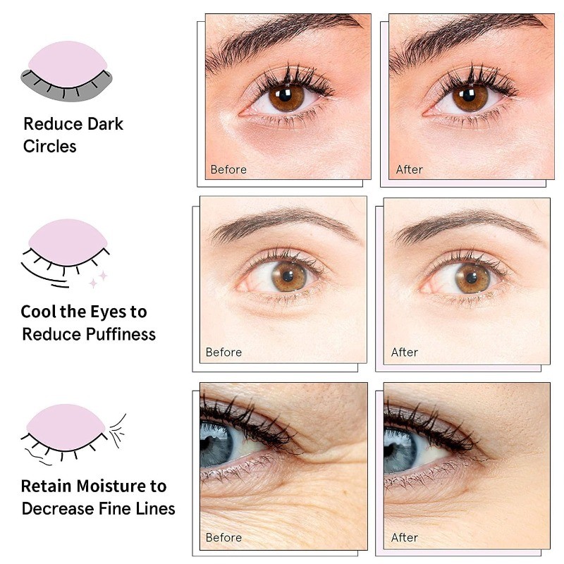 24K Gold Eye Mask Collagen Under Eye Patches for Women Skin Care (16 Pairs)