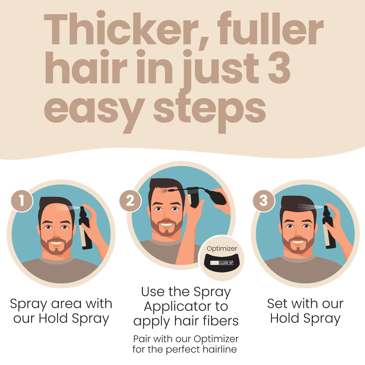 2x HAIR ILLUSION Hair Thickening Fibers – Organic Bald Spot Thinning Concealer