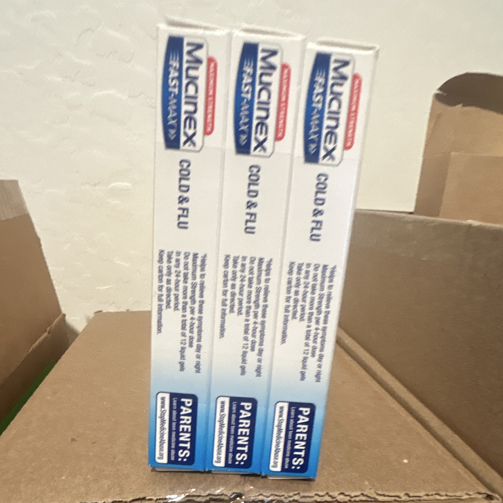 (3PACK)Mucinex Fast-Max Maximum Strength Cold & Flu All in One Liquid Gels 10ct