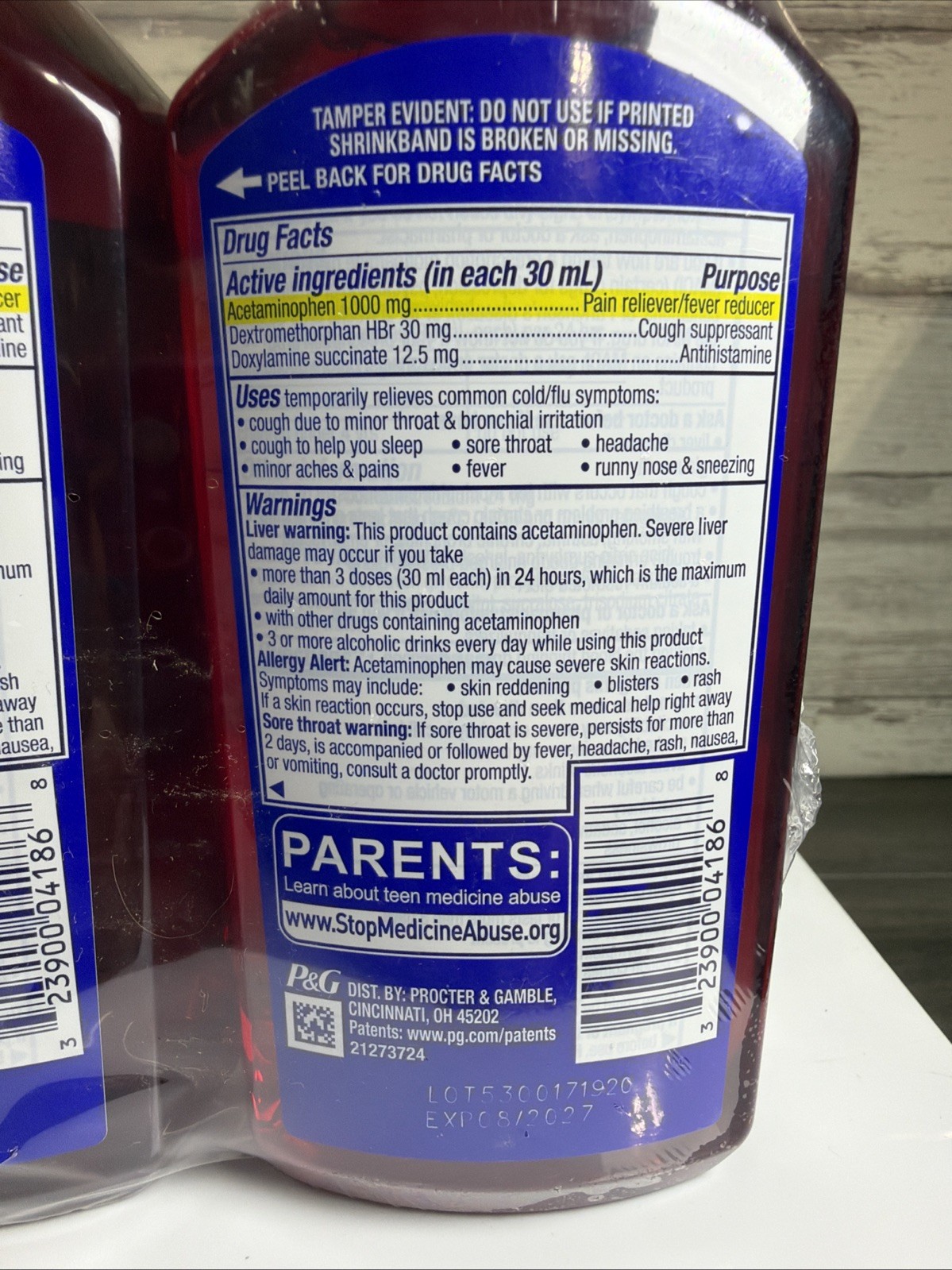 Vicks NyQuil Intense Flu Multi Symptom, 3 bottles 12 fl oz each, EXP 08/2027