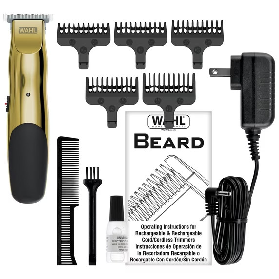 Wahl T-Pro Plus, USB Rechargeable Battery Trimmer, Gold with Rubber Grips