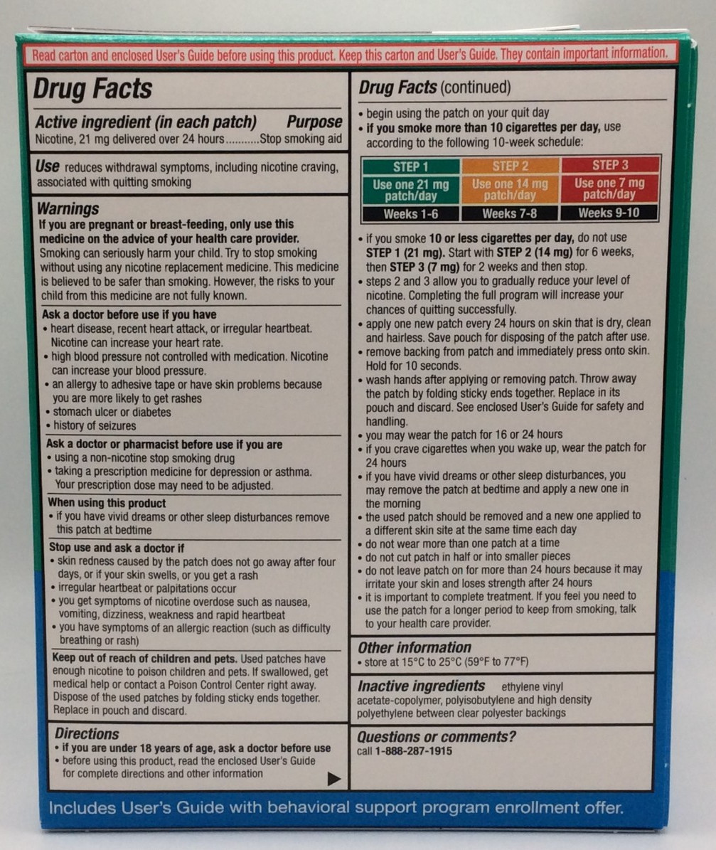 Equate Stop Smoking Patch 14 Clear Patches Step 1 – 21 mg Exp 09/2028