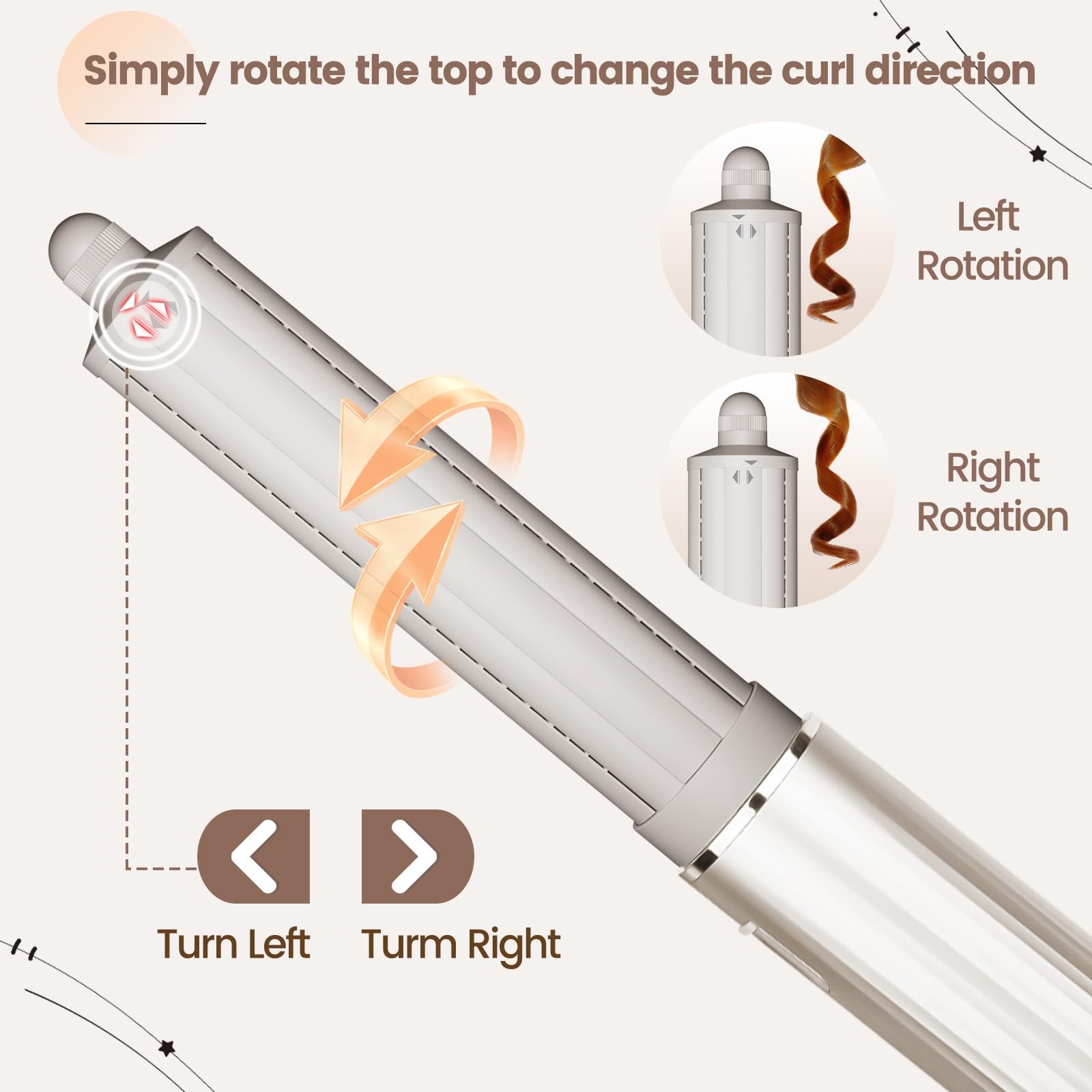 AFDD 1.6in Long Hair Curling Barrel Attachment Compatible with Shark FlexStyle,