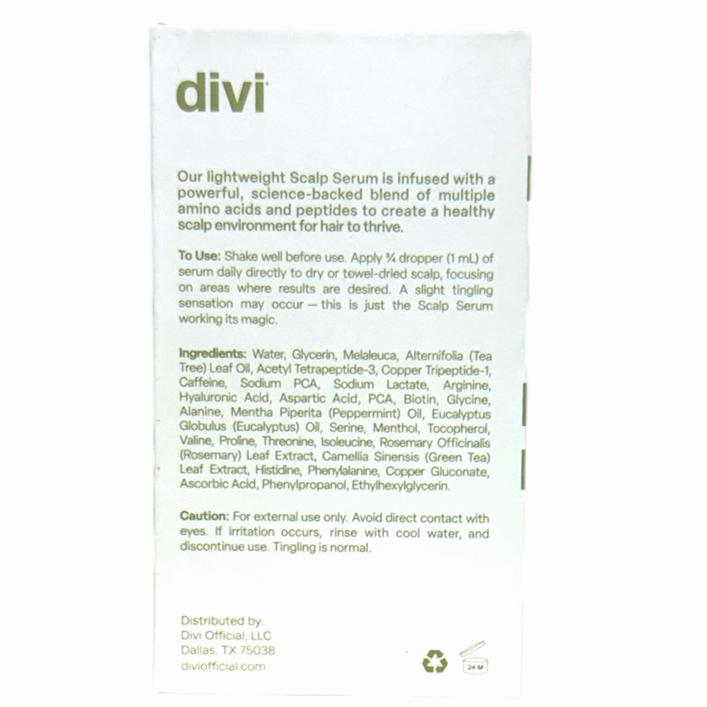Divi Scalp Serum Revitalize + Detoxify 1oz 30 mL Full Size For Thin Hair NEW