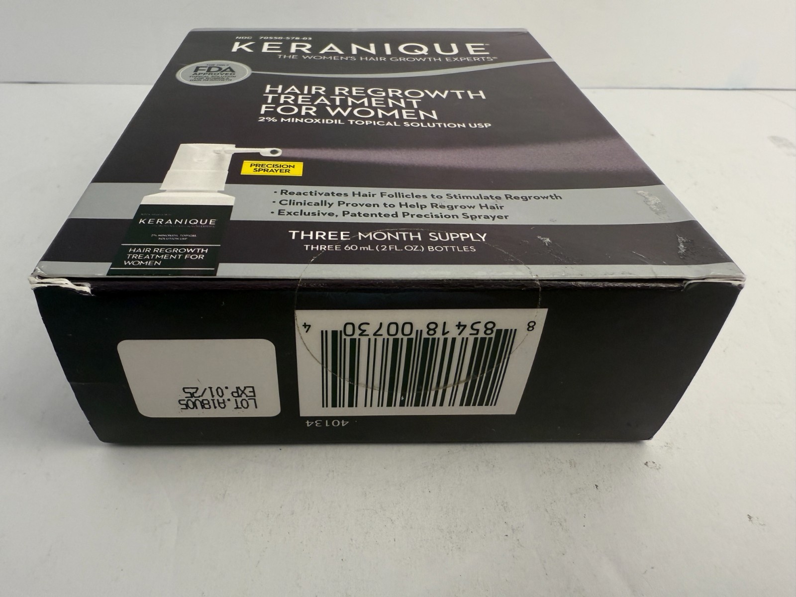 Keranique Women Hair Regrowth Treatment 2% Minoxidil – 3 Month Supply – 01/2025